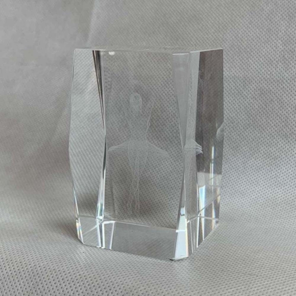 NIB Paperweight Crystal Glass 3D Laser Etched Dancing BALLERINA Paperweight Gift - Picture 2 of 4